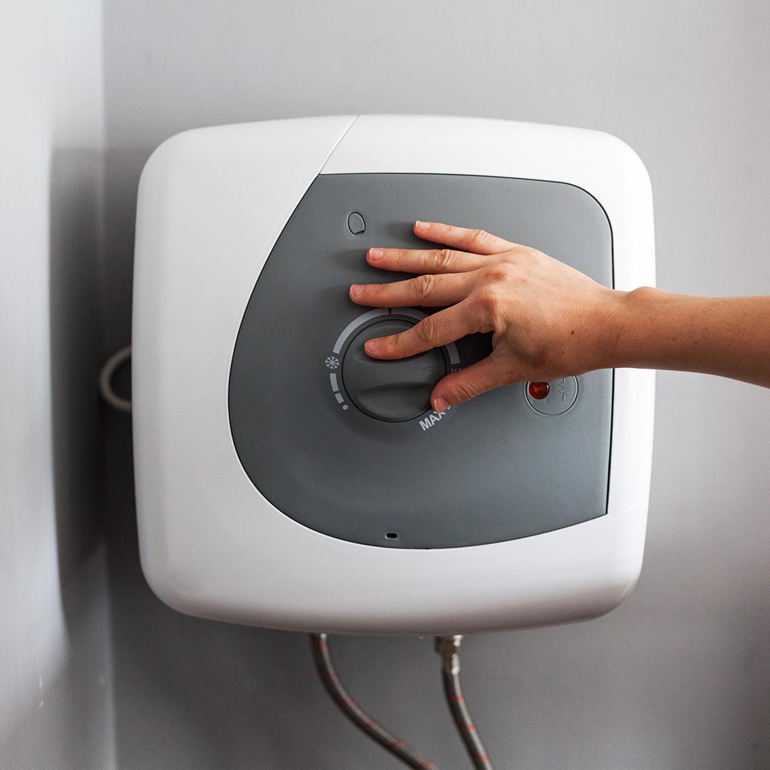 Tankless water heater in a shower