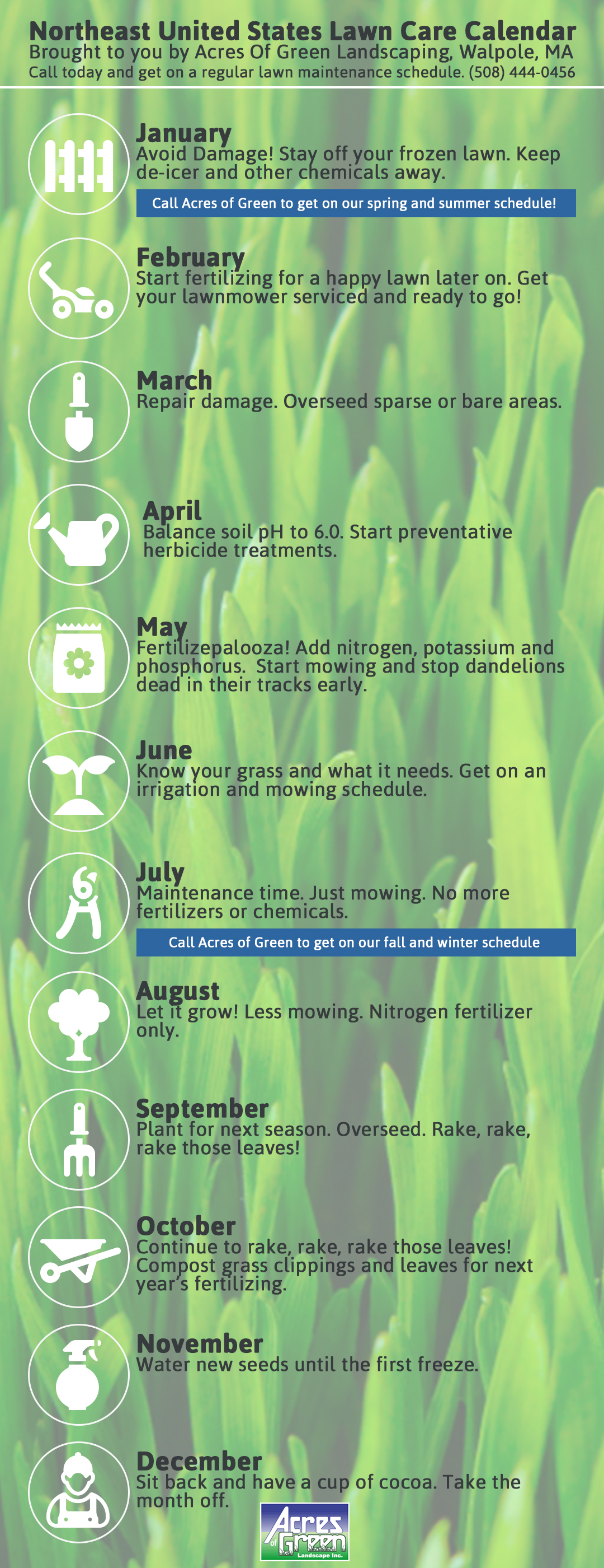 Lawn Care Service Walpole Year Round Northeast Lawn Care Schedule