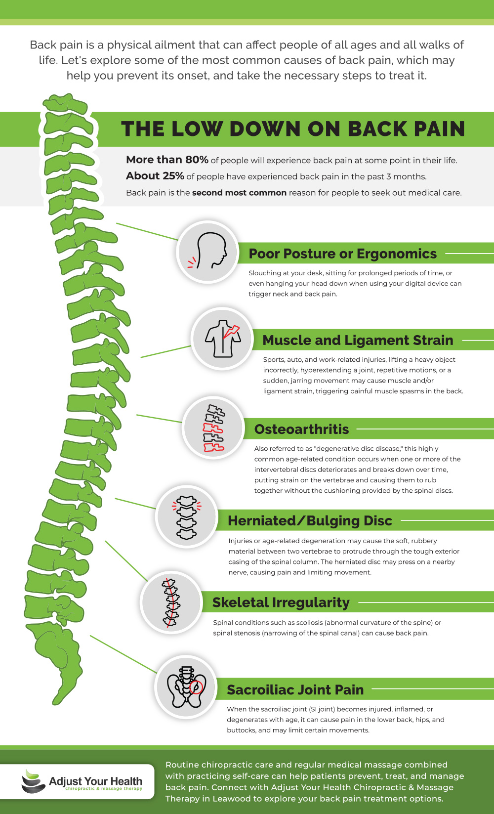 Infograph showing back pain
