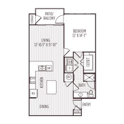Ashton West Dallas Montrose Houston Apartments 1 bedroom, 862ft² floorplan