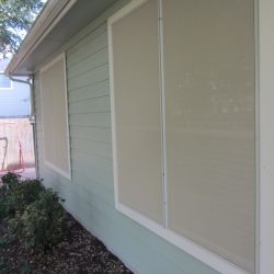 Beige Sun Screen Fabric On Windows - Austin Shade Team