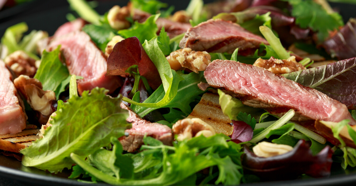 Sirloin Spinach & Blue Cheese Salad with Pecans The Galveston Diet