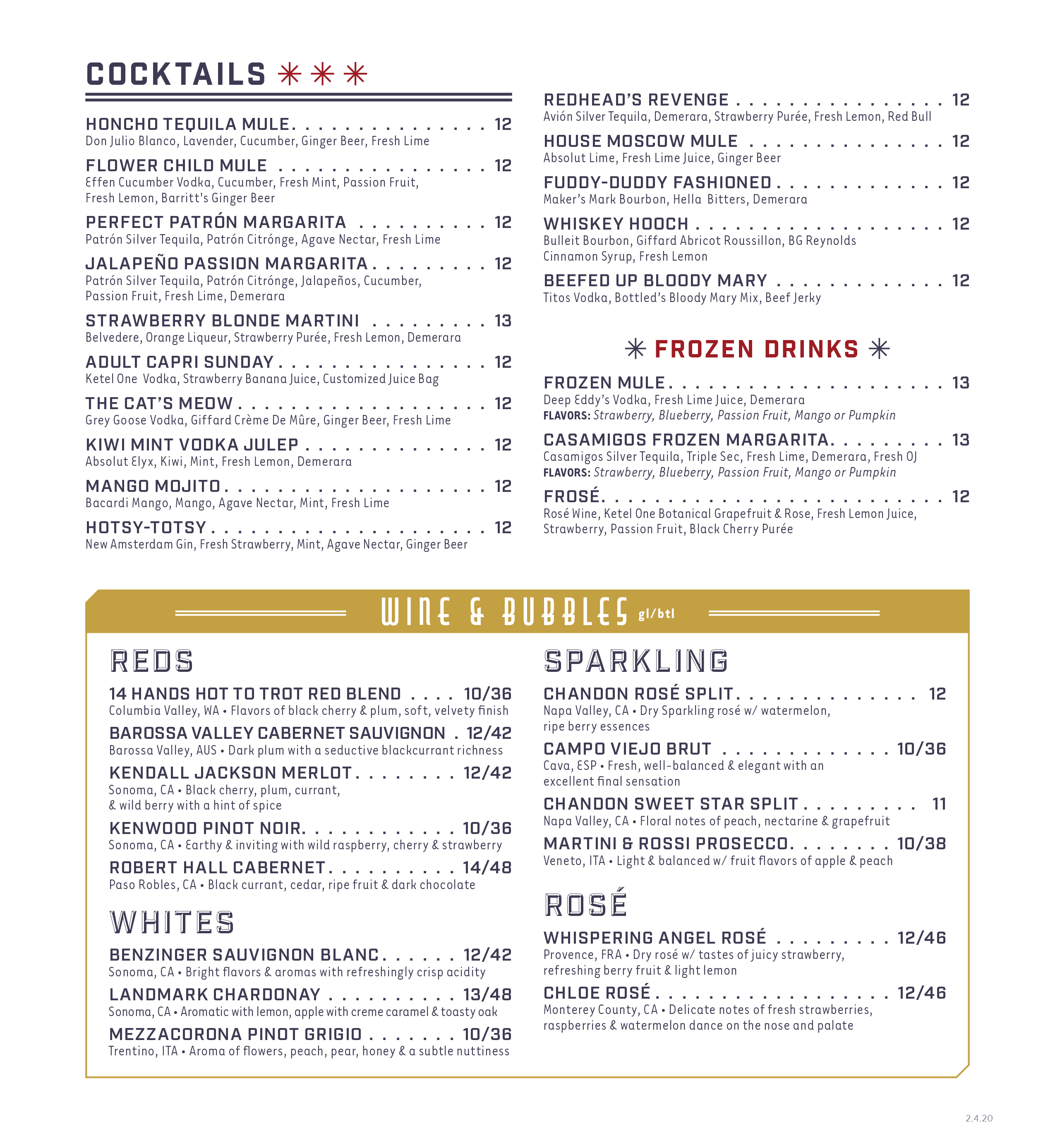 Bottled Blonde Menus & Specials Best Italian Food & Nightlife in