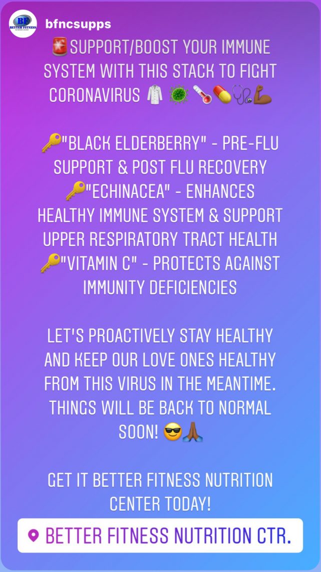 Covid19 And Nutrition Better Fitness Nutrition Center