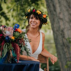 A gorgeous flower crown.