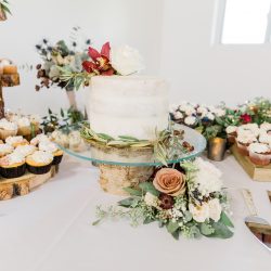 No cake table is complete without flowers.
