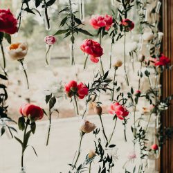 Hanging flower wall fort collins wedding florist.