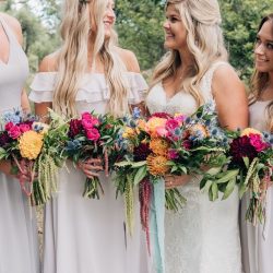 A bride, her gals and their blooms.