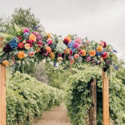 Lush ceremony flowers.