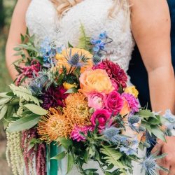 A vibrant Colorado bridal bouquet.