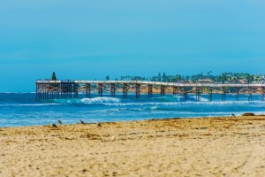 San Diego Beach and Pier at La Jolla Shores San Diego, California, United States.
