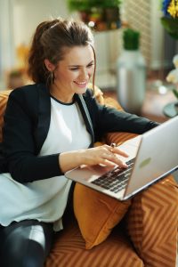 woman on computer