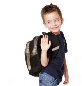 preschool child waving goodbye