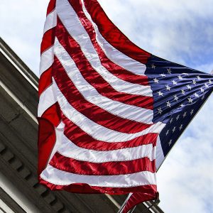Image of a flag blowing in the wind