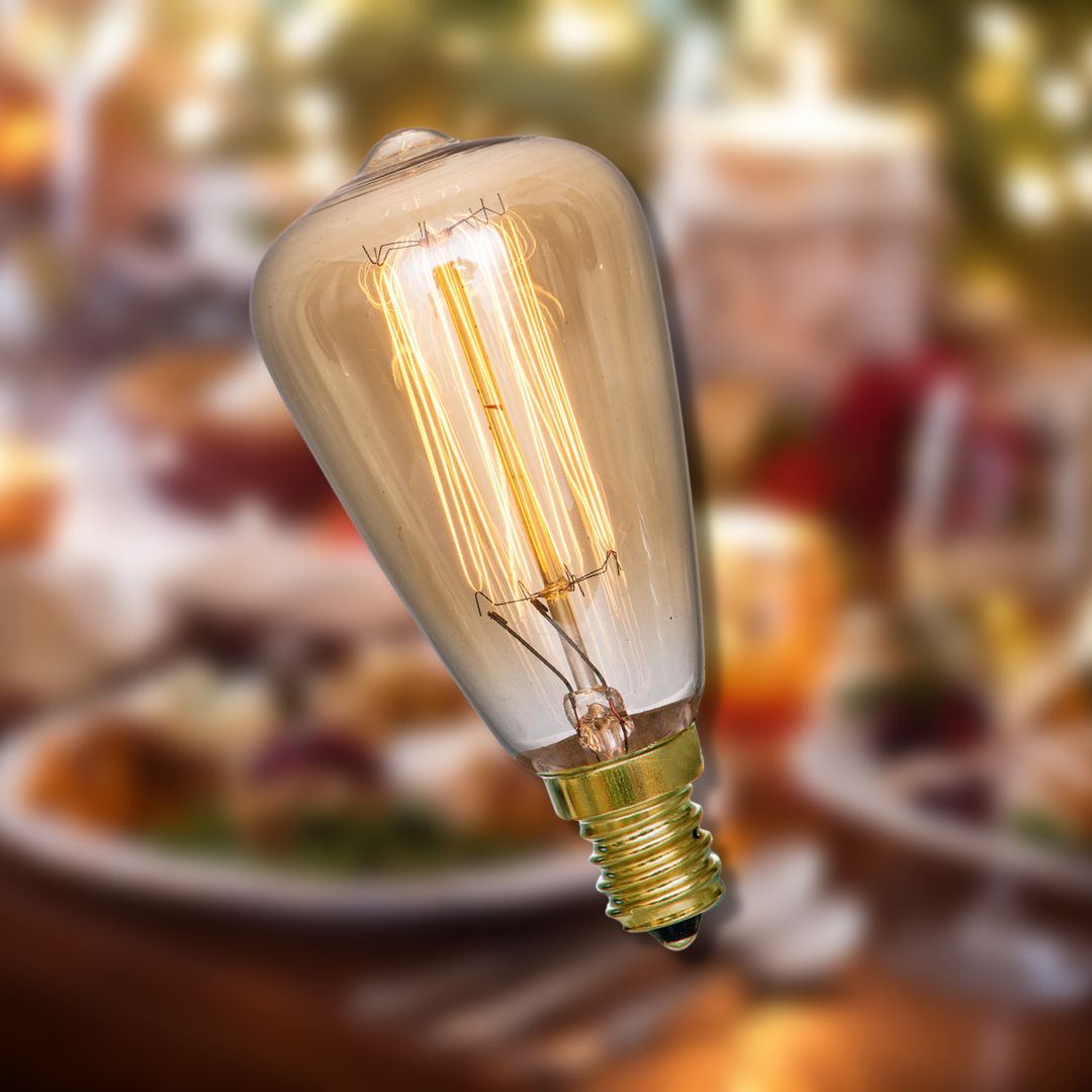 A vintage-style light bulb