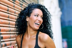 woman with braces smiling