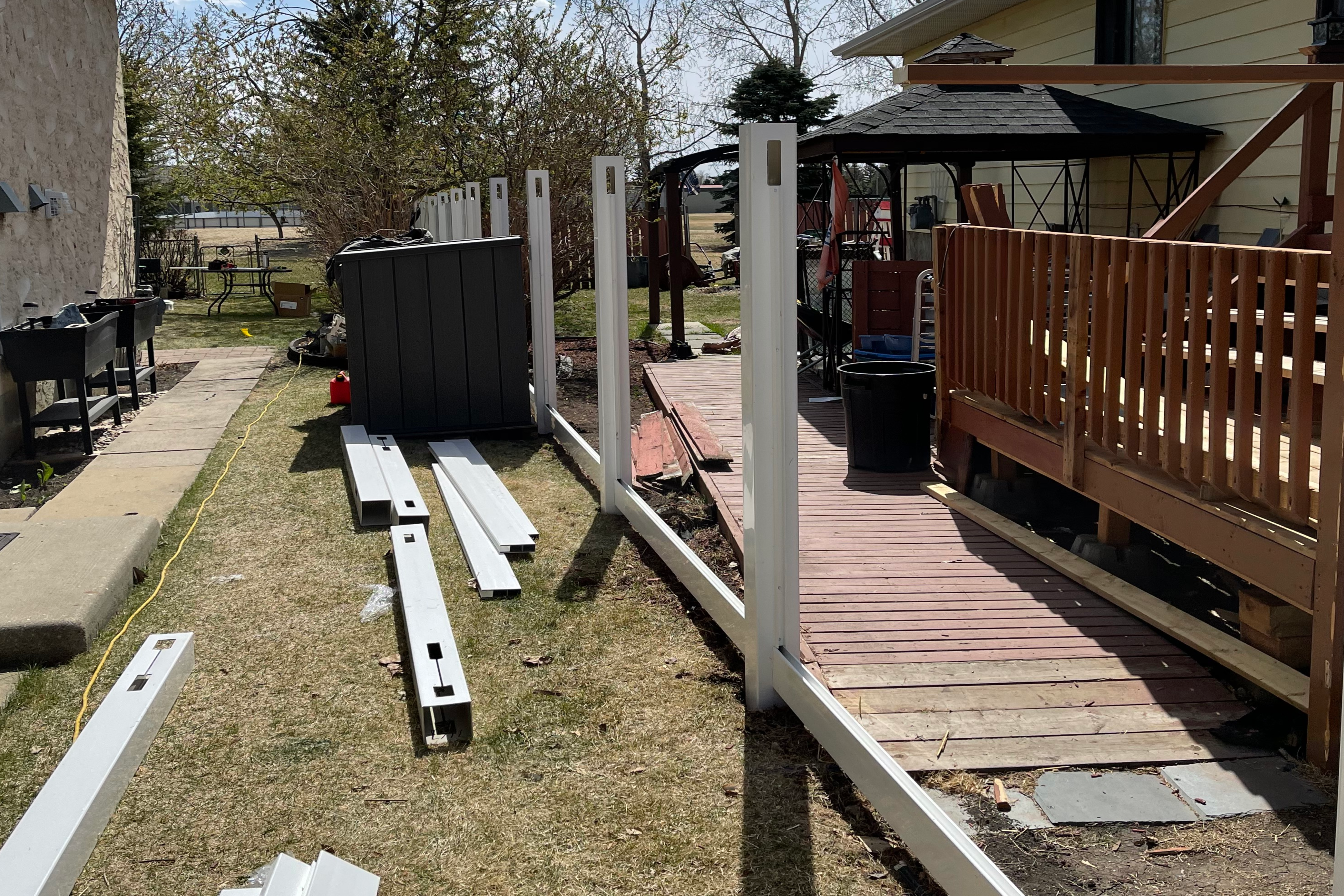 halfway through a fence installation