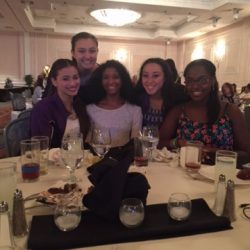 Dance students enjoying dinner