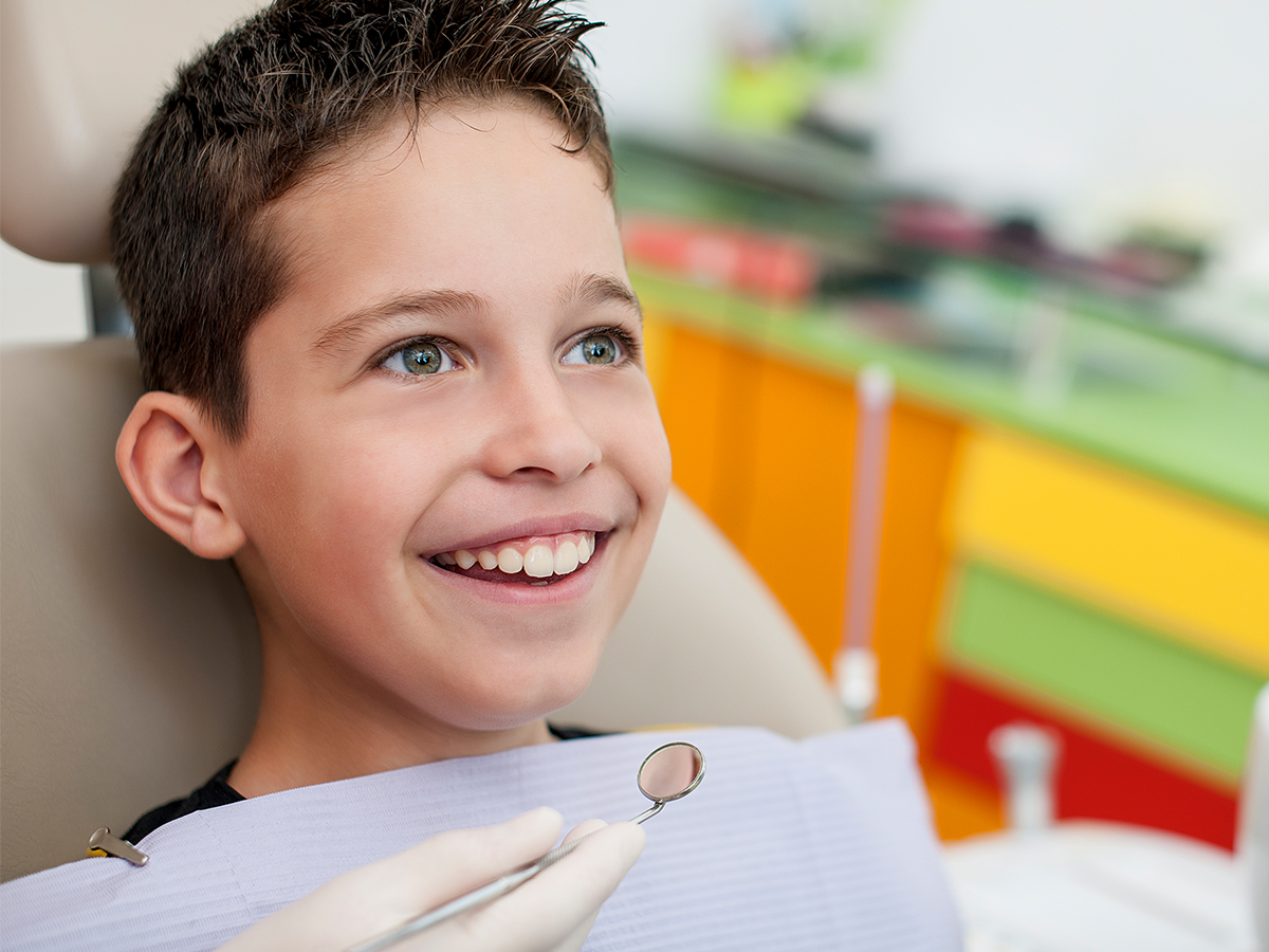 Child visits the dentist
