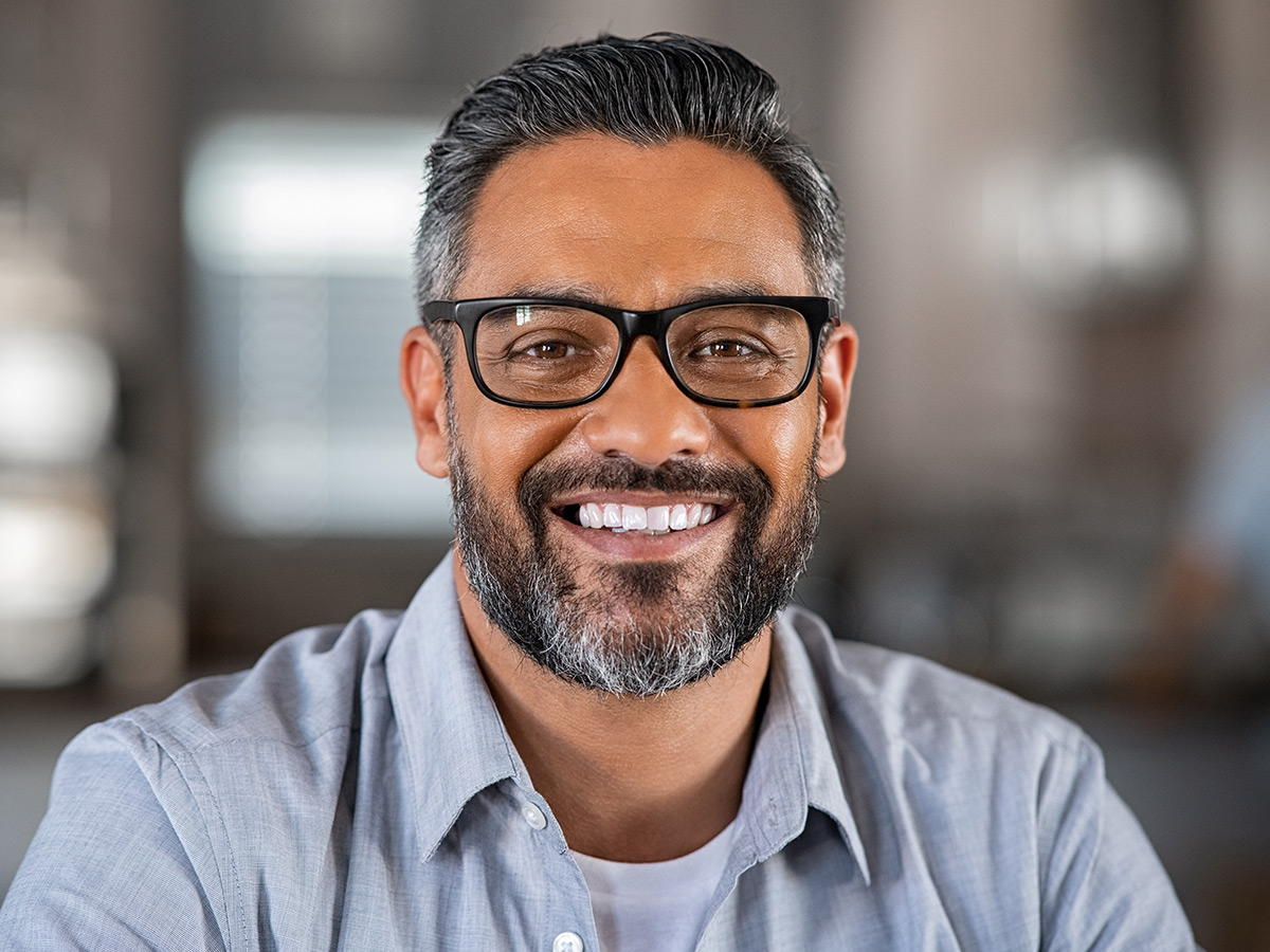 A man smiling after feeling better