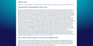 Disney Cruise Line Ticket Contract Introductory Language
