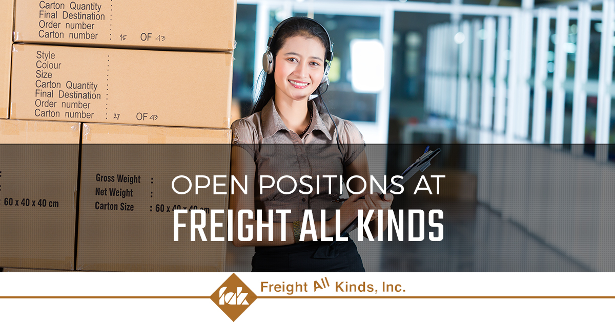 Freight Jobs Open Positions at Freights All Kinds