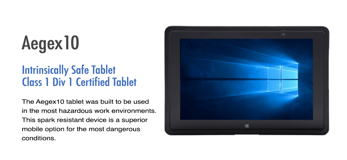 Aegex10 Intrinsically Safe Rugged Tablet Glacier Computer