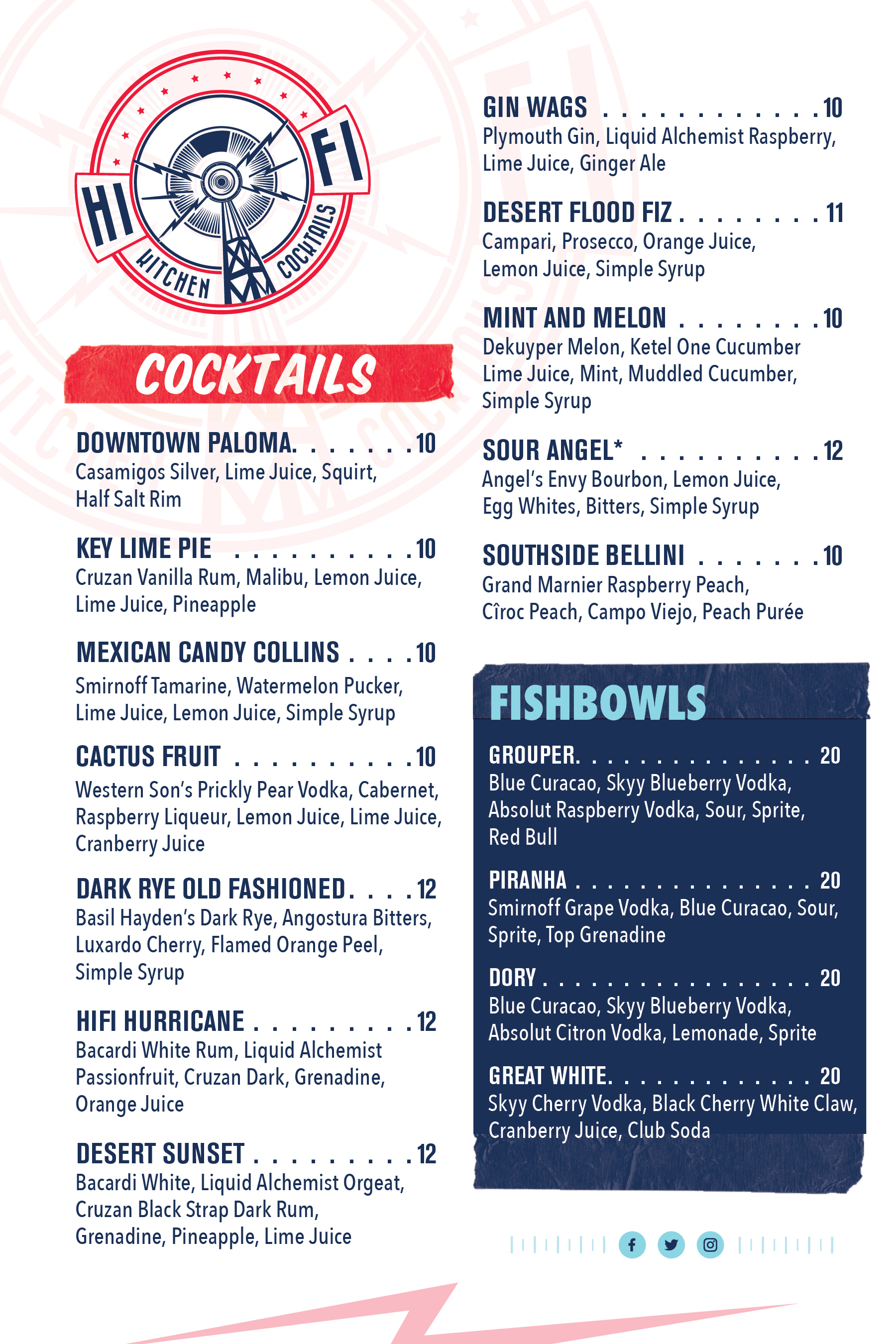 Tucson Menus Hi Fi Kitchen & Cocktails
