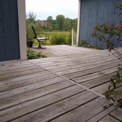 old wooden panel decking