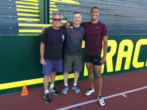 Coach Harry Marra, Dr. Curt Draeger, Ashton Eaton