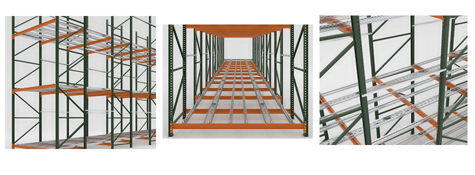 Steel Skate Wheel Pallet Flow Illustration