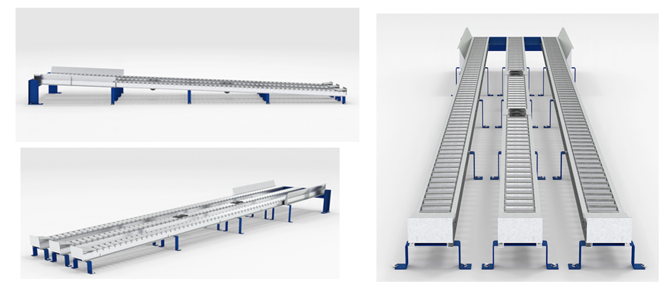 Split-Roller Pallet Flow Rack Illustration Mallard Manufacturing