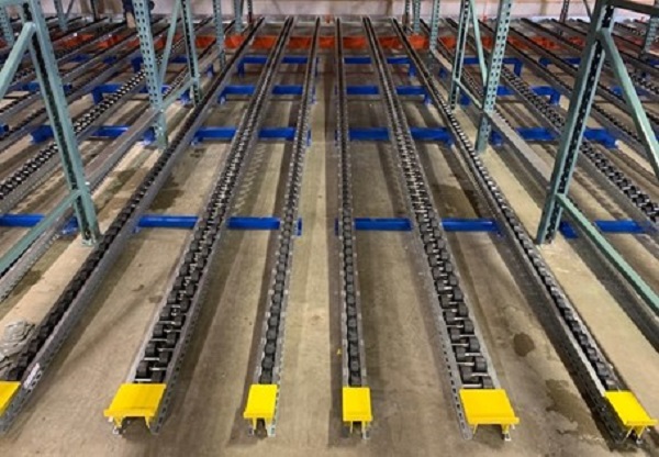 Push-Back Pallet Flow Rack - Mallard Manufacturing