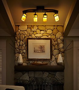Ceiling lights set at unique angles