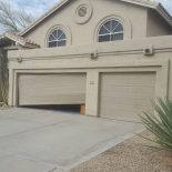 A "hung" garage door can be a dangerous situation.