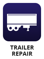 An icon of a semi trailer with the term "trailer repair"