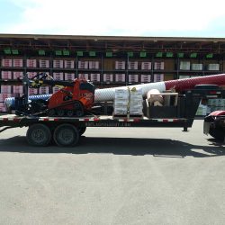 ND Flag Pole Guy installation truck at a commercial job - ND Flag Pole Guy