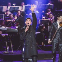 Tony Vincent and David Aaron Carpenter on stage with Rocktopia, an exciting show combining the best of classic rock with opera.