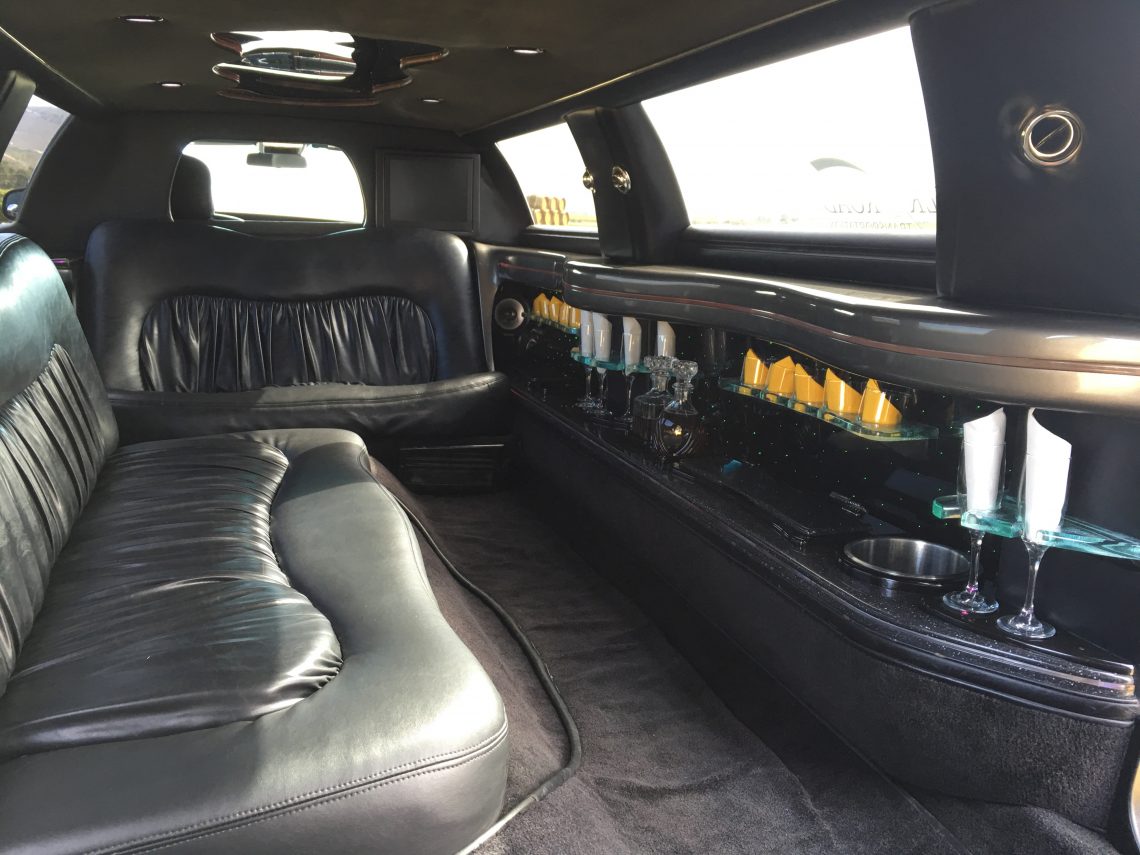 Stretch limousine interior from Silk Road Transportation in Santa Barbara.
