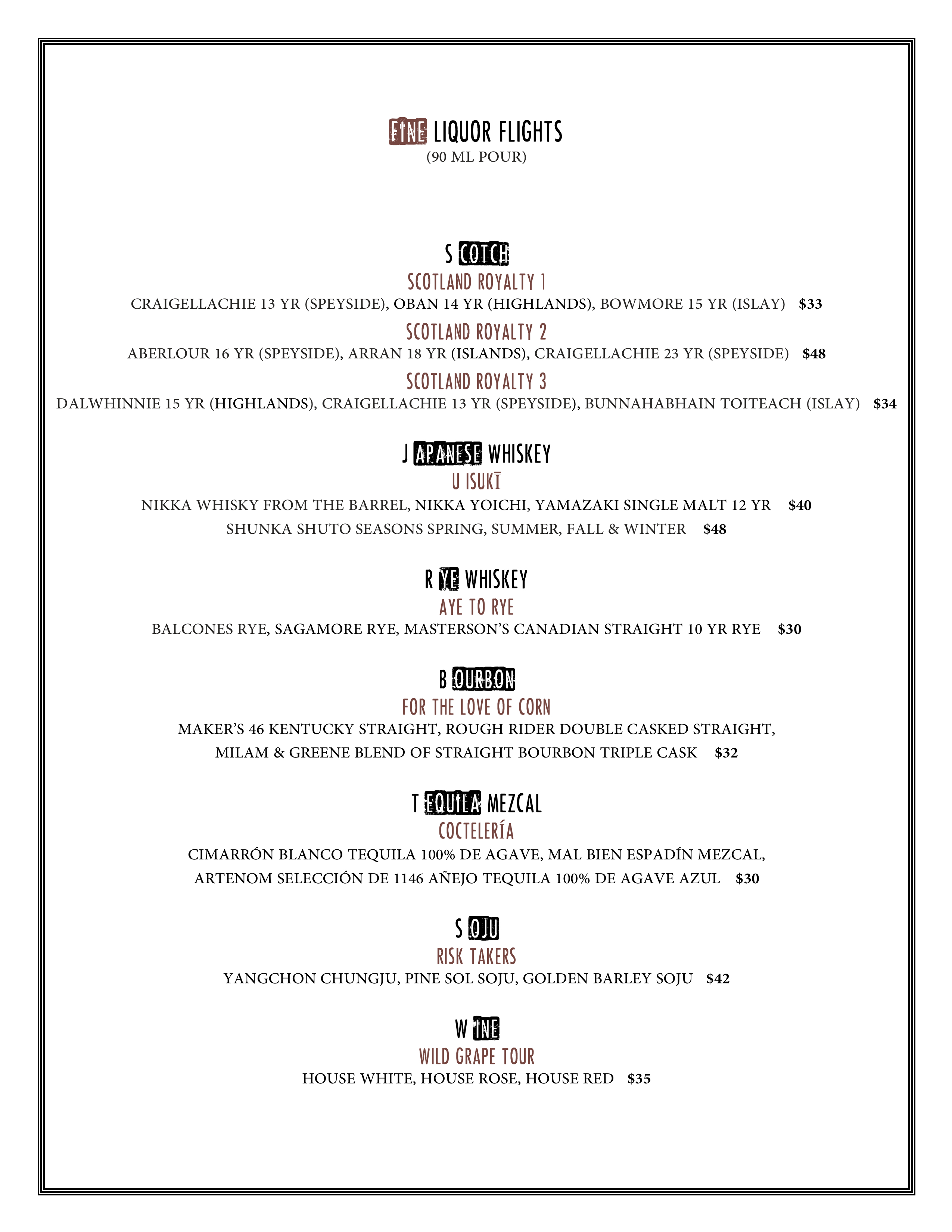 FINE LIQUOR FLIGHTS SocialAffair