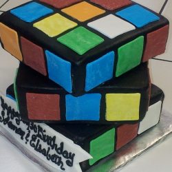 Rubics Cube Sculpted Cake