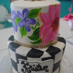 Custom Painted Cakes | Checkerboard Birthday Cakes | Dallas Cake Bakery | Arlington, tX, mackenzie childs themed