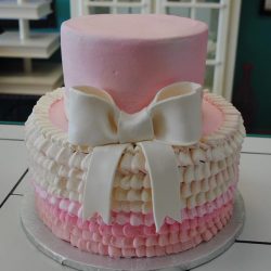 Pink Ruffled Cake, Baby Shower Cakes in Arlington, Dallas Baby Shower Cakes, Fort Worth Bakery