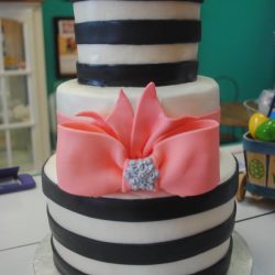 Black Striped Birthday Cake | Fort Worth Wedding Cakes