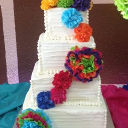 Square ruffled wedding cake | dallas wedding cake | fort worth wedding cake, pearl Wedding Cakes, Stencil wedding cakes, silver wedding cakes, wedding cake ideas, frisco wedding cakes, plano birthday cakes, carrolton wedding cake bakery, grapevine wedding cake, irving wedding cakes, sugar bee sweets bakery