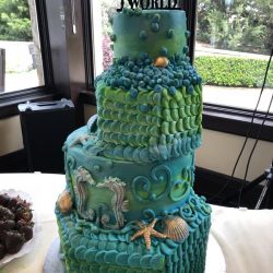Custom Wedding Cakes, Fort Worth Cakes, Seahorse Wedding cake, Under the sea wedding