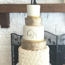 Gold Wedding Cakes, Rosette Wedding Cake, Fort Worth Wedding Bakery, pearl Wedding Cakes, Stencil wedding cakes, silver wedding cakes, wedding cake ideas, frisco wedding cakes, plano birthday cakes, carrolton wedding cake bakery, grapevine wedding cake, irving wedding cakes, sugar bee sweets bakery
