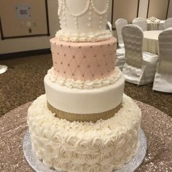 modern cakes, custom cakes arlington, quilted wedding cakes