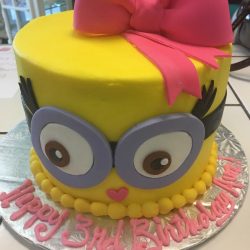 Custom cakes dallas | Minion layered cake | small birthday cake for girl, Birthday cakes in Arlington texas, birthday cakes in fort worth texas, affordable cakes in Arlington, affordable cakes in dallas, birthday cakes in dallas, birthday cakes in southlake, birthday cakes in irving, birthday cakes north texas