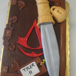 Assasins Creed Birthday With Sword, Dallas Bakery, Arlington cakes